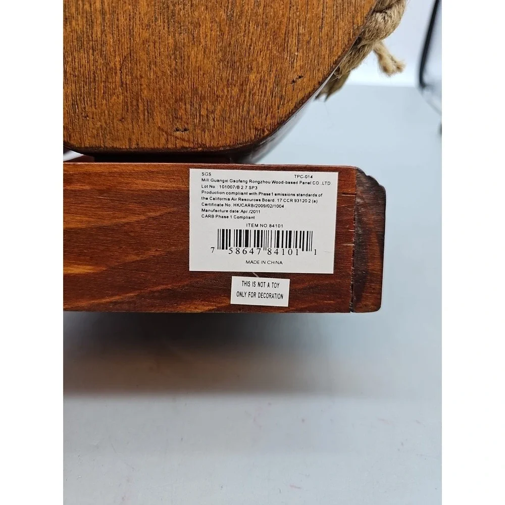 Vintage Wood Nautical Clock Key Holder Works Good